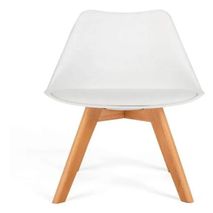 Silla De Comedor Eames Asiento Acolchado Color Blanco