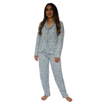 Pijama Pantalón Y Camisa Botones Peech Azul 1421