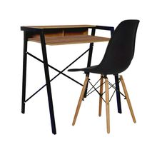Combo Escritorio Look Amaretto + Silla Aimes Color Negro
