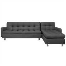 Sofá Cama En L Amoblando Sophie Con Brazos Tela Gris