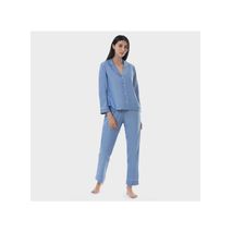 Pijama Mujer Algodón Azul