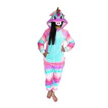 Pijama Enteriza Unicornio Arcoiris Para Adultos Con Bolsillos