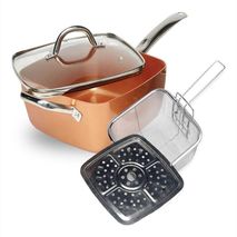 Sarten Cacerola Copper Pan Antiadherente 24 Cm Chef Tv