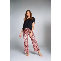 Pijama De Algodón Manga Corta Y Pantalón Largo, Animal Print