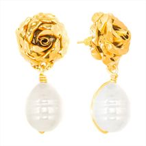 Aretes Rosa Con Perla