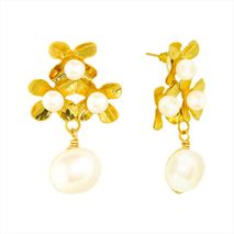 Aretes Tres Margaritas Perla