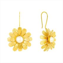 Aretes Gancho Doble Margarita Perla