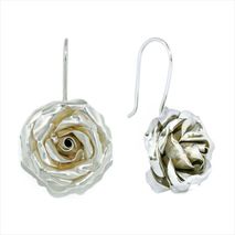 Aretes Gancho Rosa Mediana Plata