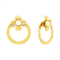 Aretes Aro Flor Perla T