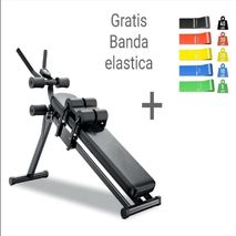 Banca Abdominal Plegable 2 En 1 Negra Mas Banda Elastica