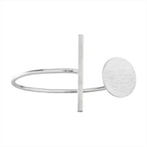 Brazalete Circulo Con Barra Plata