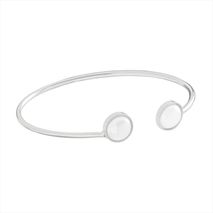 Brazalete Dos Perlas Plata
