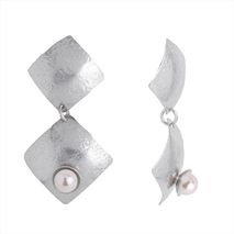 Aretes Tesoro Perlados Plateado