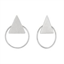 Aretes Triangulo Redondo Plateado T