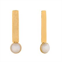 Aretes Rectangular Con Perla T
