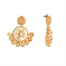 Aretes Marea Alta Perlados Dorados