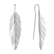 Aretes Hoja Larga Plateados J