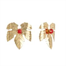Aretes Lirio Naranja Dorados T