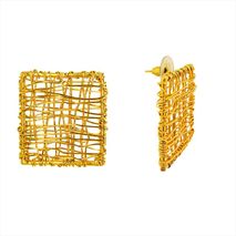 Aretes Cuadrado Enredadera Heno T
