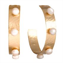 Aretes Candonga Chalupa Perlados Dorados