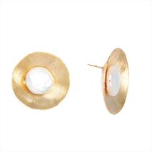 Aretes Caracola Perlados Dorados T