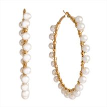 Aretes Candonga Gaviota Perlada Dorada