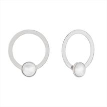 Aretes Circular Con Perla Plata T
