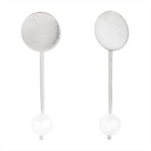 Aretes Barra Perla Plata T