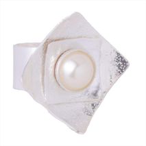 Anillo Tesoro Perlado Plateado