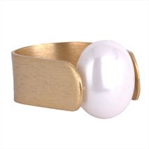 Anillo Oleaje Perlado Dorado