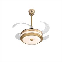 Ventilador De Techo Con Aspas Retráctiles Led Dorado Sankey