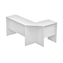 Escritorio En L Moderno Aglomerado De Madera Blanco
