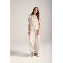 Pijama Pantalon Largo Dama Options Intimate1590022pantalon Largo Camisa Con Botones Manga Larga Arena100%Viscosa