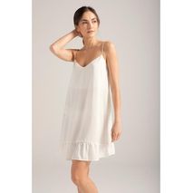 Pijama Batola Dama Options Intimate1533022 Bolero En Ruedo,Tiras Ajustables En Satín Off White Raya Dorada100%Viscosa