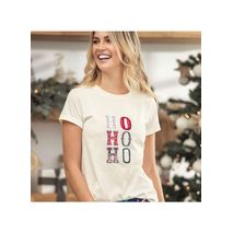Camiseta Manga Corta De Pijama Para Mujer Con Estampado De Navidad Fp744