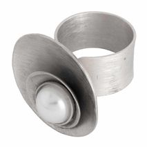 Anillo Concha Perlada Plata
