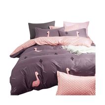 Duvet Doble Estampado De Flamingos En Polialgodón